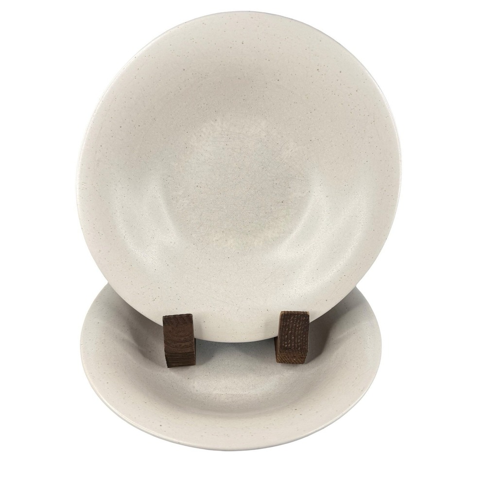 Pottery Barn Ellipse Plate Set of 2 Speckled Grey 8" Stoneware Japan